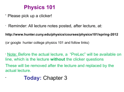 Physics 101 - Hunter College