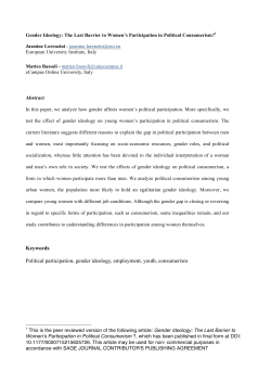 Keywords Political participation, gender ideology