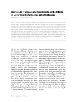 Barriers to Transparency: Constraints on the