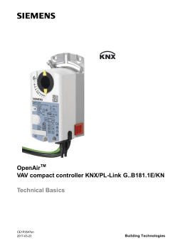 OpenAir VAV compact controller KNX/PL