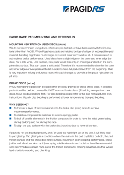 PAGID rAce PAD mountInG AnD beDDInG In