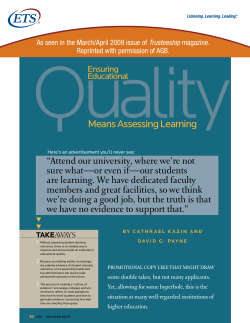 Ensuring Educational Quality Means Assessing Learning