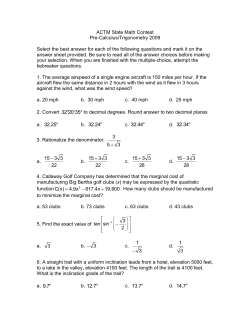 ACTM State Math Contest Pre-Calculus/Trigonometry 2009 Select