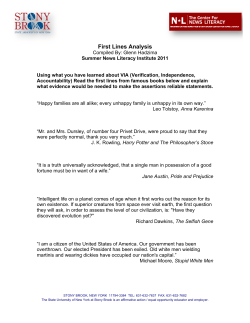 "First Lines Analysis" exercise PDF