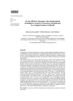 In situ effective clearance rate measurement of mangrove oysters