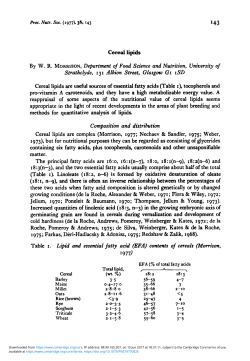 Cereal lipids - Cambridge University Press
