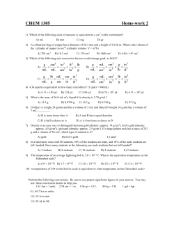 CHEM 1305- Home-work 2