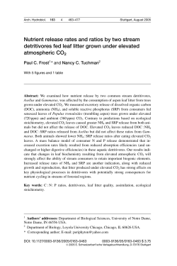 Nutrient release rates and ratios by two stream detritivores fed leaf