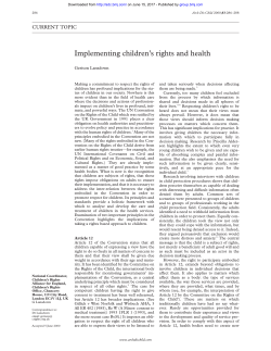 Implementing children`s rights and health