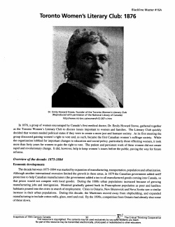 Toronto Women`s Literary Club: 1876