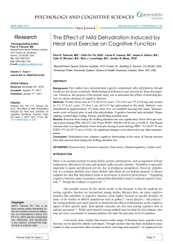 The Effect of Mild Dehydration Induced by Heat and Exercise on