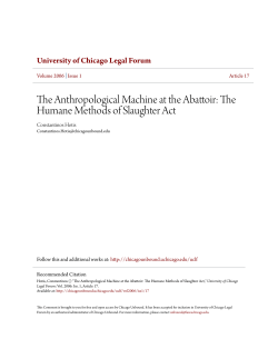 The Anthropological Machine at the Abattoir: The Humane Methods