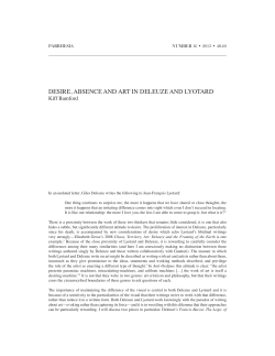 desire, absence and art in deleuze and lyotard