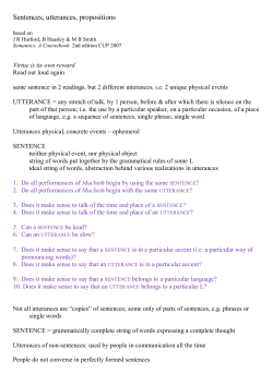 Sentences, utterances, propositions