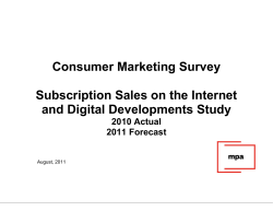 Consumer Marketing Survey Subscription Sales on the Internet and