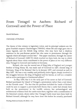 David Rollason - `From Tintagel to Aachen: Richard of Cornwall and