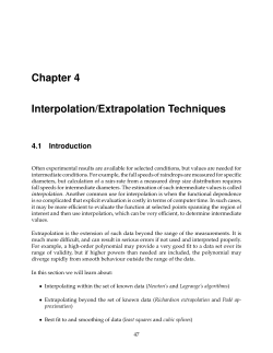 Chapter 4 Interpolation/Extrapolation Techniques