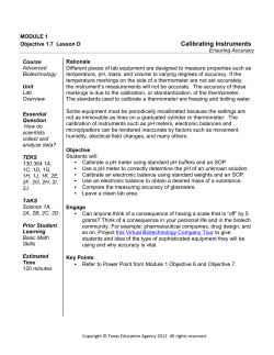 Calibrating Instruments