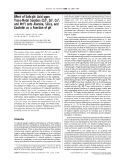 Effect of Salicylic Acid upon Trace-Metal Sorption (CdII, ZnII, CoII