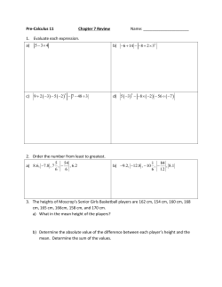 Pre-Calculus 11 Chapter 7 Review Name: 1. Evaluate each