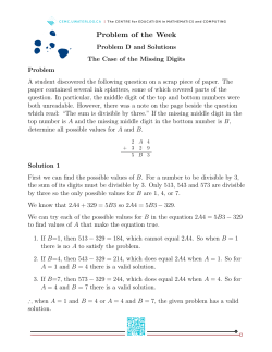 Problem of the Week