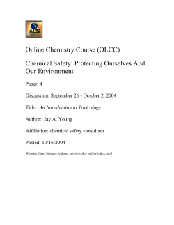 An Introduction to Toxicology