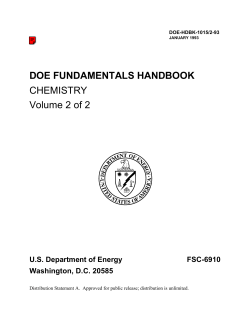 DOE Fundamentals Handbook Chemistry Volume 2 of 2
