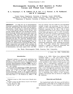 Electromagnetic Scanning of Beef Quarters to Predict Carcass and