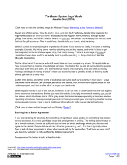 The Barter System Legal Guide Janelle Orsi (2010)