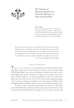 The Passion of Marianne Dashwood: Christian Rhetoric in Sense