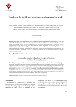 Studies on the shelf life of bread using acidulants