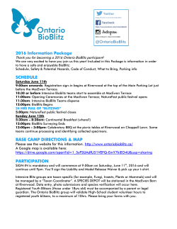 2016 Information Package SCHEDULE BASE CAMP DIRECTIONS