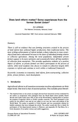 Does land reform matter? Some experiences from the