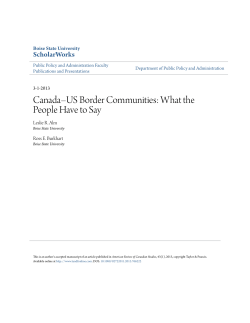 Canada&ndash;US Border Communities: What the People