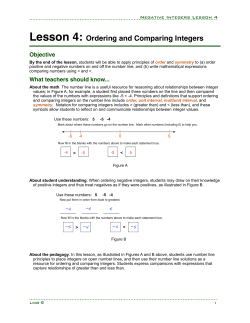 Lesson 4: Ordering and Comparing Integers