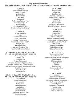 3rd 9 Weeks Vocabulary Lists LISTS ARE SUBJECT TO CHANGE