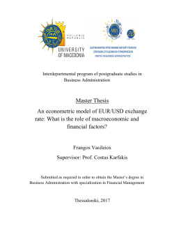 Master Thesis An econometric model of EUR/USD exchange rate