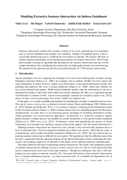 Modeling Extractive Sentence Intersection via Subtree