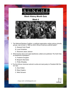 Black History Month Quiz Week 4 - Ralph J. Bunche Center for