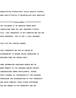 Demystifying Professional versus General Studies, when