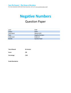 Negative Numbers