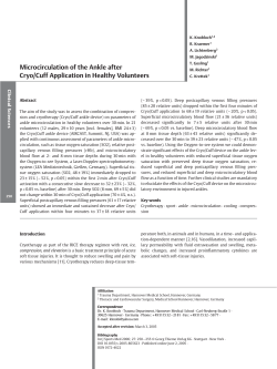 Microcirculation of the Ankle after Cryo/Cuff Application in Healthy