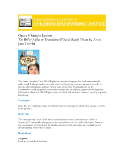 The Bill of Rights in Translation Sample Lesson
