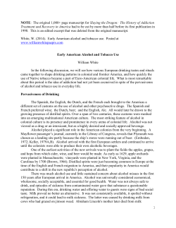 Alcohol and Tobacco Use in Colonial and Frontier America