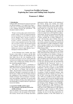 Lowest-Low Fertility in Europe: Exploring the Causes