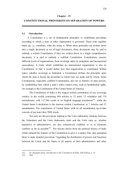 CONSTITUTIONAL PROVISIONS ON SEPARATION OF POWERS