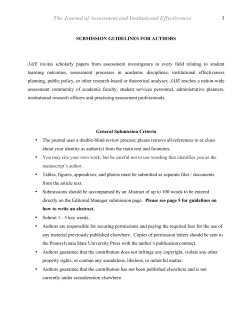 Instructions For Authors