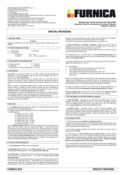 Specific provisions Furnica