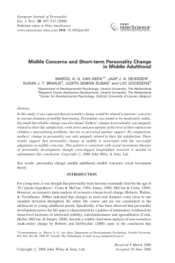 Midlife concerns and short-term personality change in middle