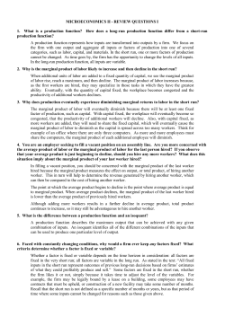 MICROECONOMICS II - REVIEW QUESTIONS I 1. What is a
